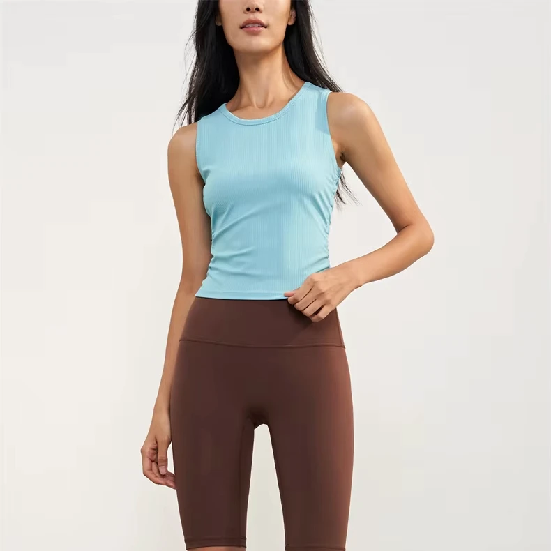Women's Lightweight Grey Yoga Tank Top Quick-Dry Breathable Gym and Outdoor Sports Fitness Running Top Sleeveless