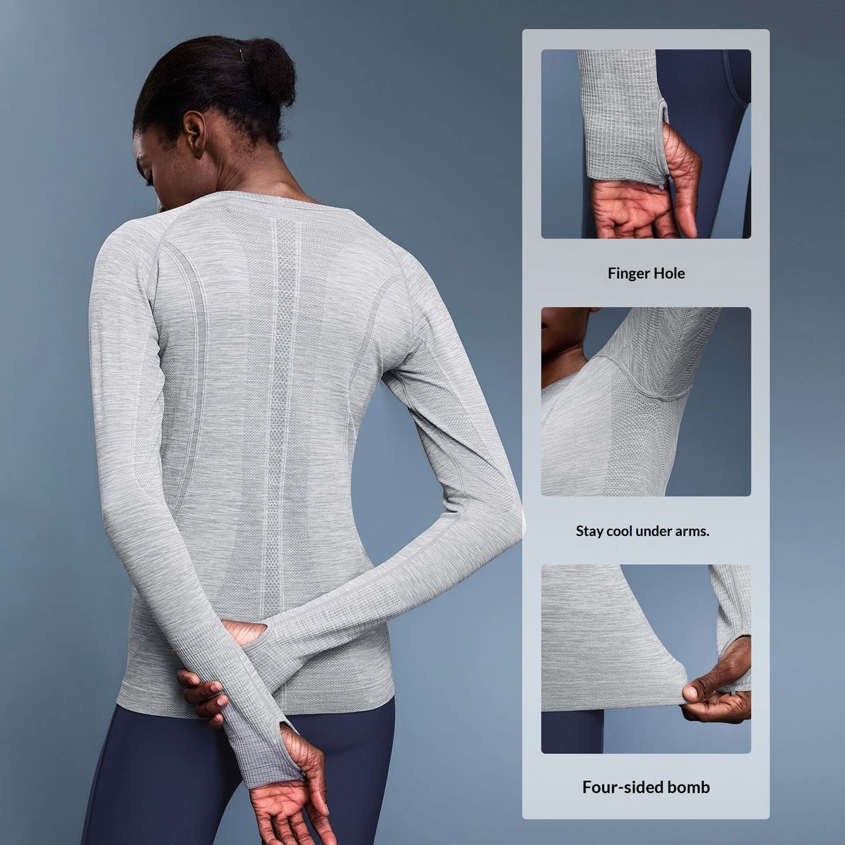 Apparel's New Seamless 100% Nylon Yoga Top Long-sleeved Tight-Fitting Women's Sports Running Comfortable Breathable
