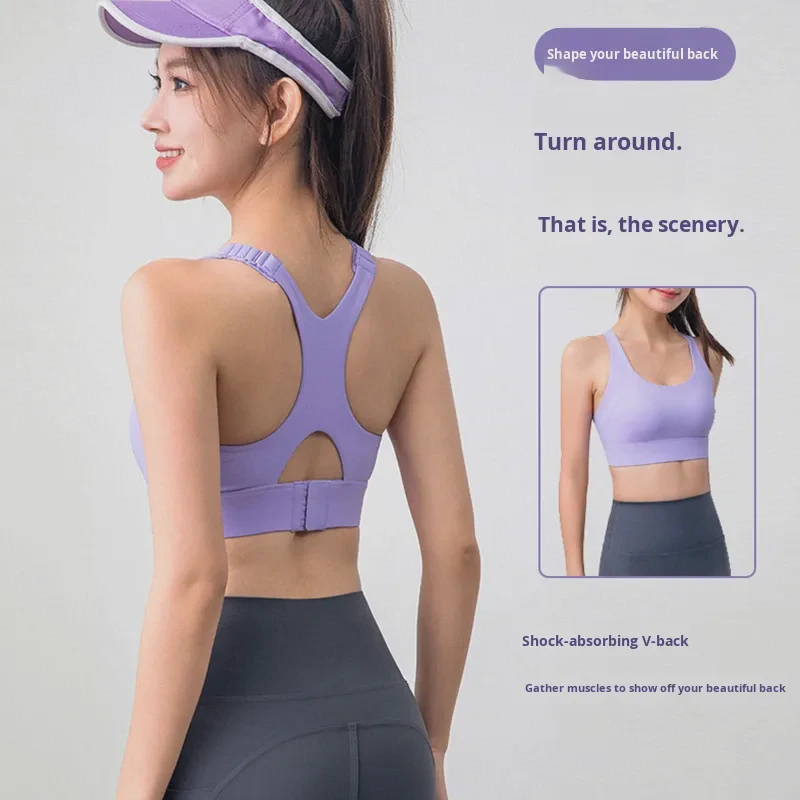 Women's Sports Bra Lightweight High Support Yoga Vest for Large Bust Shockproof for Pilates Plus Size Bra