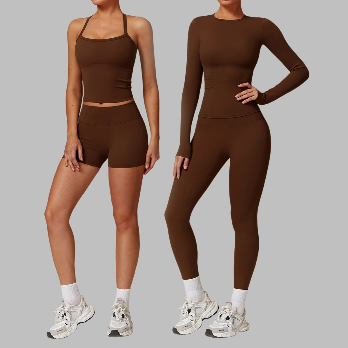 High Quality Two Piece Set Women Clothing Custom Logo Gym Workout Fitness Sports Activewear Yoga Sets