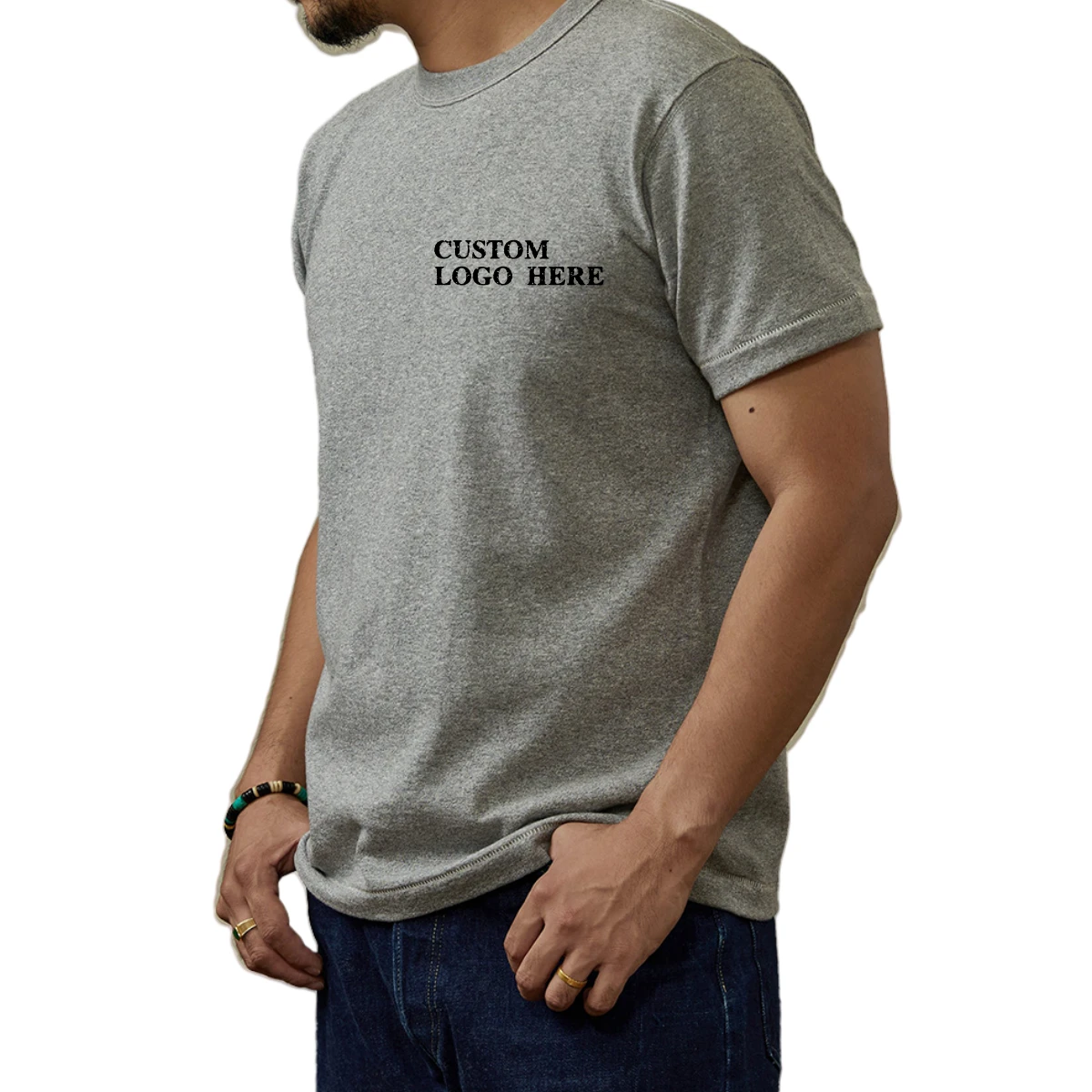 OEM Crew Neck Vintage Heavyweight Plain Seamless Knitted 100% Cotton Oversized Thick 300 Gsm Loopwheel Breathable Quick Dry