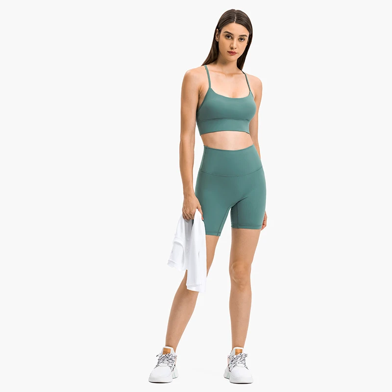 2023 Summer Girls Sportswear Gym Running Training Athletic Fitness Yoga Sports Bras and Shorts Set