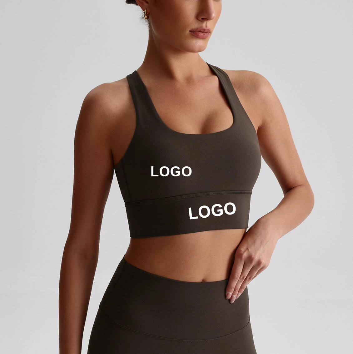 Women's High Support Breathable Sports Bra Criss-Cross Straps Beautiful Back Solid Color Yoga Fitness Bra