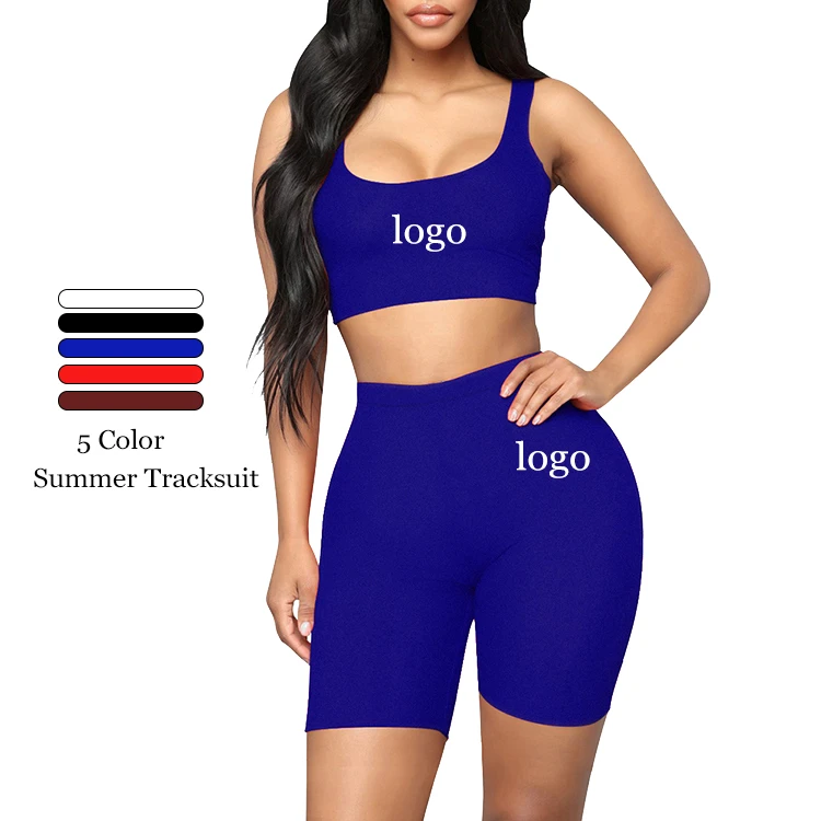 New Women Yoga Running Workout 2-Piece Sets Solid Plus Size Waterproof Sports Wear Gym Fitness Seamless Shorts Bra