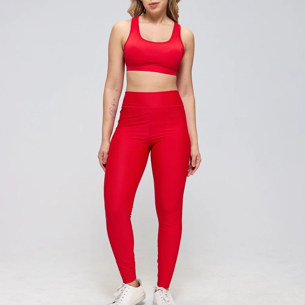 High Waist Women Gym Yoga Bra Leggings Sets Breathable Custom Women Fitness Plus Size Yoga Wear Nylon 2 Pieces Sports Yoga Sets