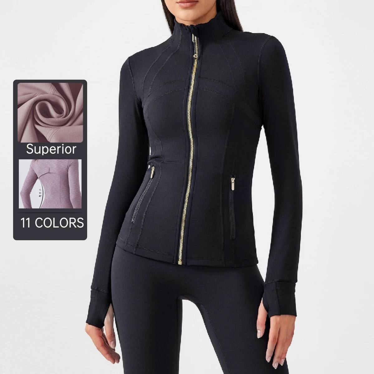 Custom Logo Women Yoga Jacket Running Sportswear Breathable Slim Long Sleeve Thumb Hole Gym Fitness Sports Workout Tops SQ182