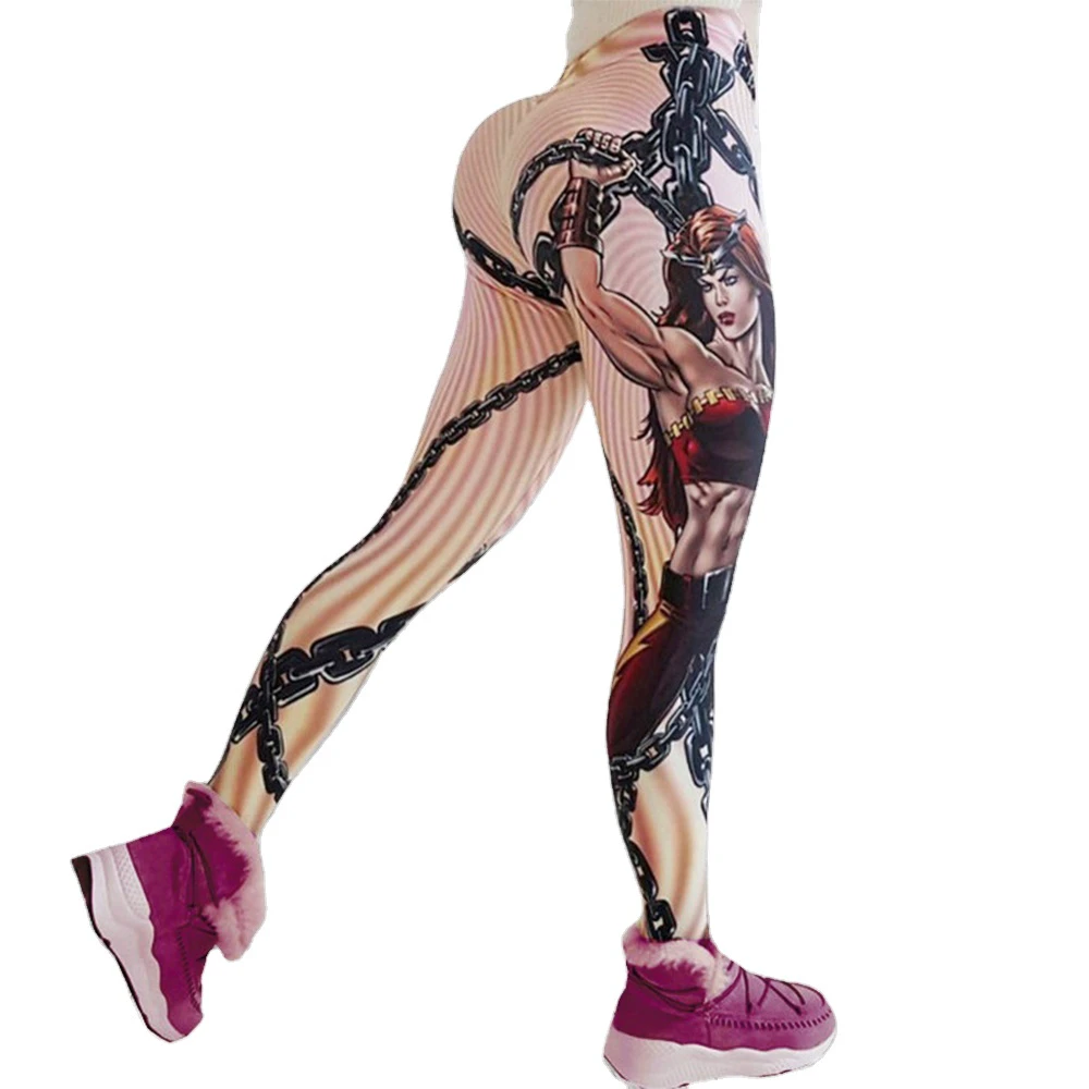 Factory wholesale fashion workout legging printed logo custom legging cheaper color block legging Anti Bacterial