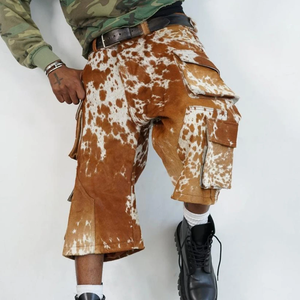 2026 Custom Utility Nylon Spandex Print Cargo Gym Shorts Men Plus Size Mid Waist Drawstring Zipper Quick Dry Breathable