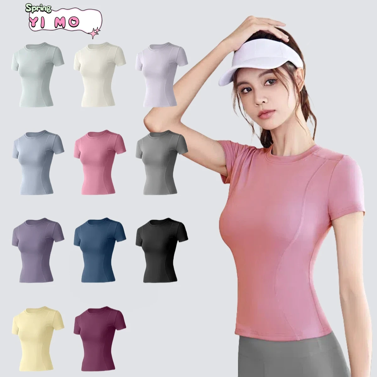 11 Color Women's Quick-Drying T-Shirt for Outdoor Sports Summer Fitness Running Clothing Front Yoga Top Tight Clothes