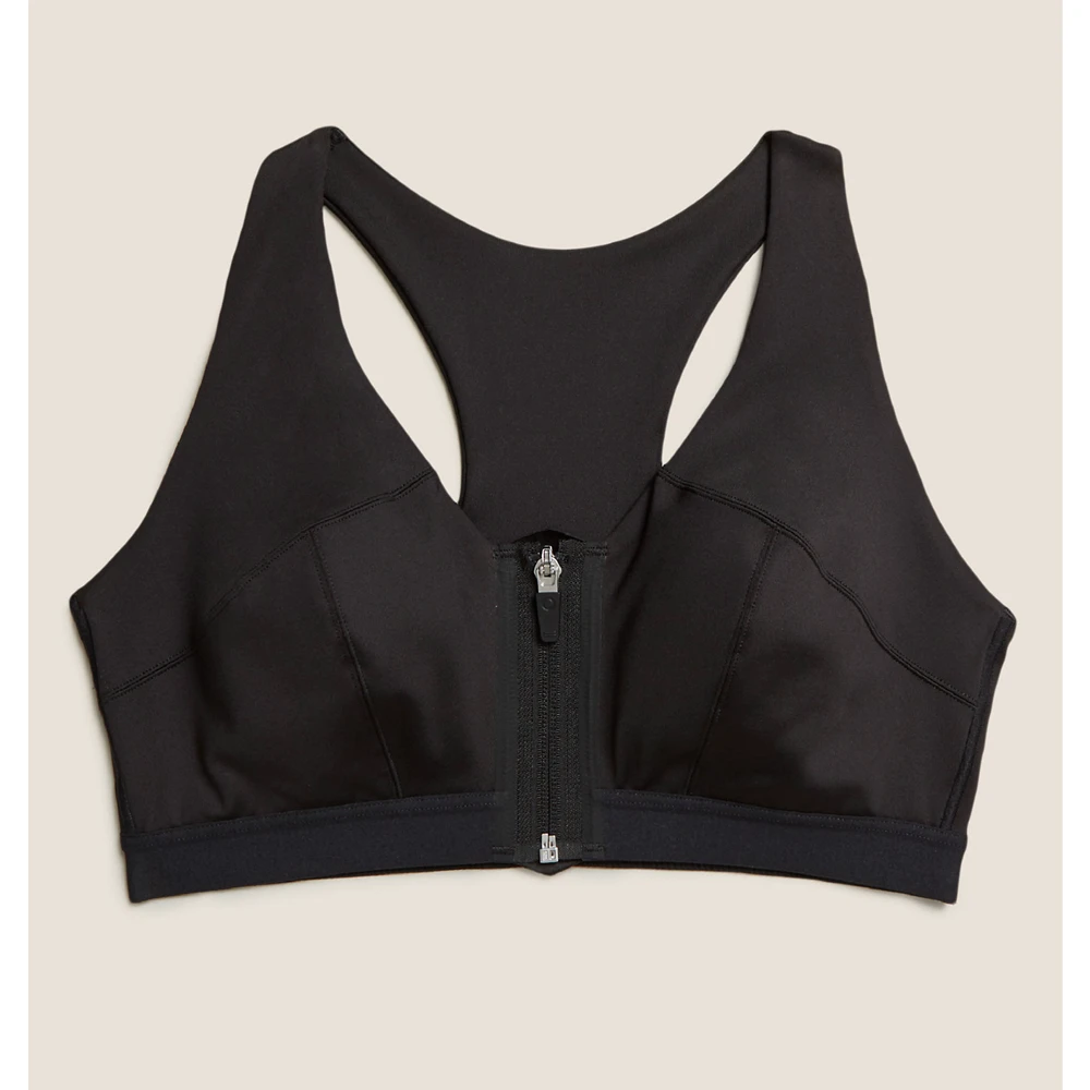 Ladies Zipper Front Customized Color Sports Bra Medium to High Impact Comfort Embroidery Seamless Bikini Panties Private Logos