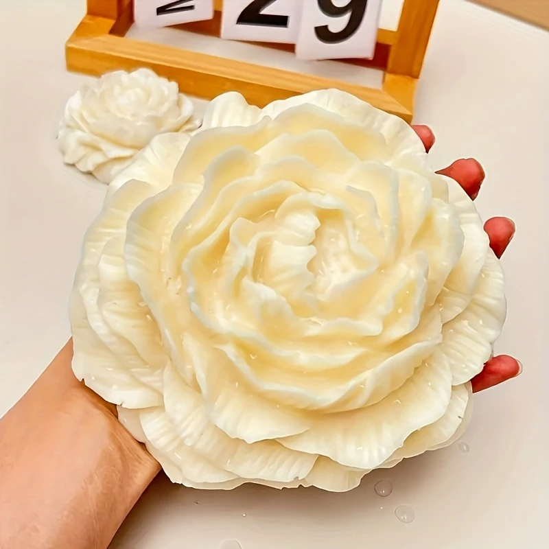 Peony Candle Silicone Mold 3D Peony Shape DIY Scented Candle Mold for Family Wedding Party Decoration