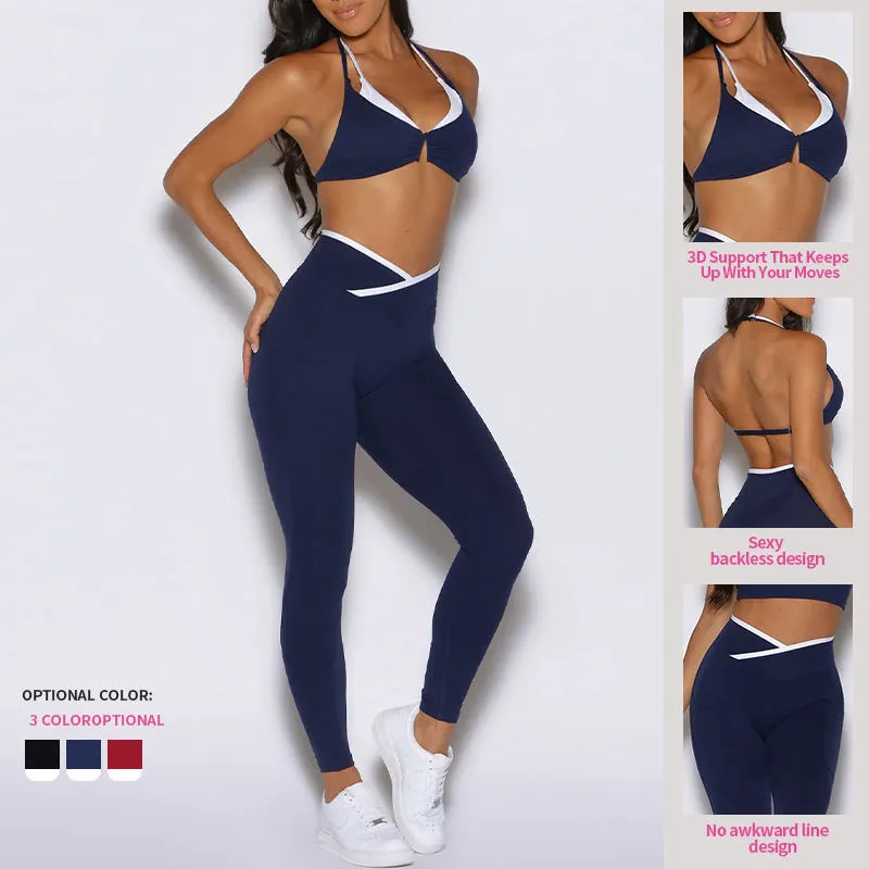 Fitness Yoga Wear Sports Bra High Waist Leggings Women Custom Logo Quick Dry Gym Fitness Training Spandex Polyester Workout