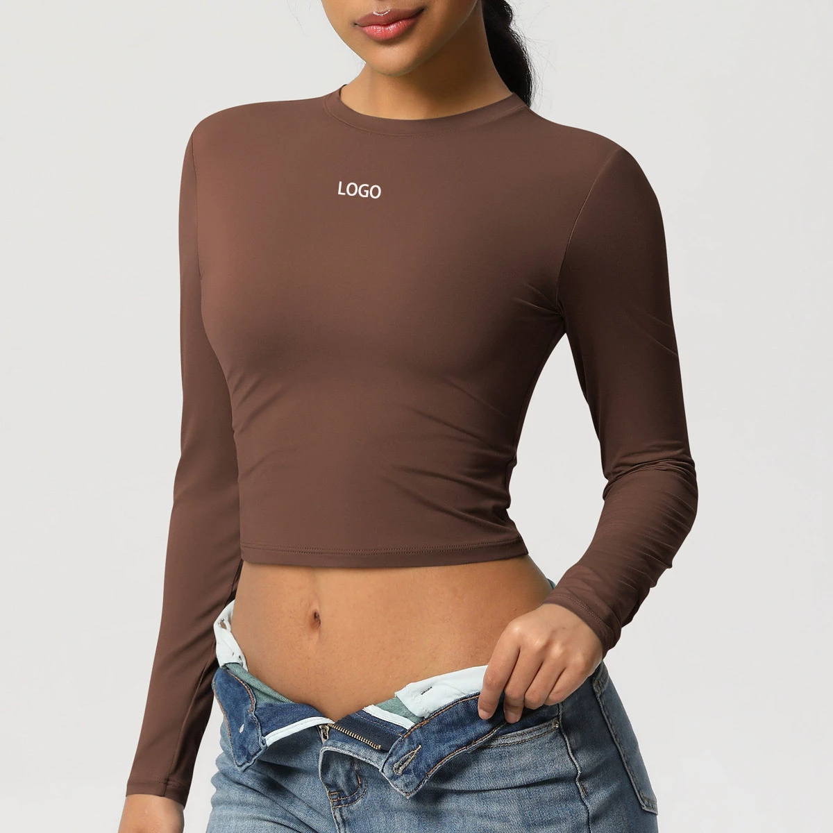 Tight Long-Sleeved Sports Top for Autumn Quick-Drying Breathable Yoga Suit for Running Fitness Sports T-shirt