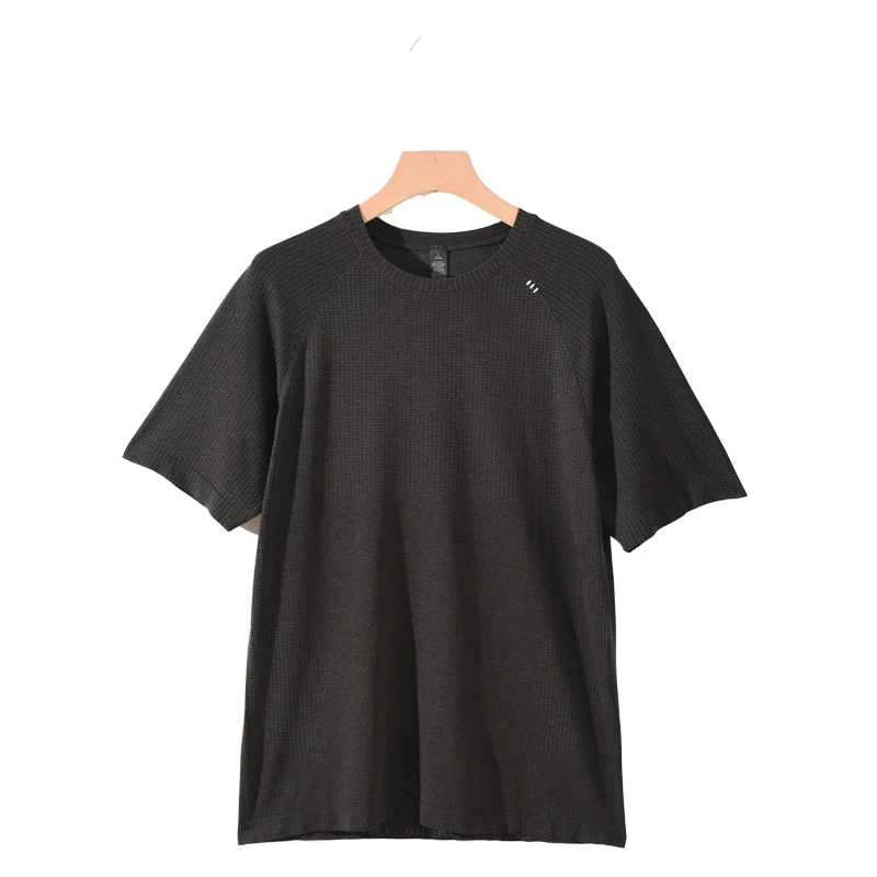 Men's Sports Short Sleeve Summer Breathable Quick-drying Loose Fit Fitness Yoga Training Running Button-Up Collar