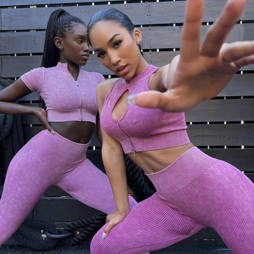 Custom High Quality Women 6-Piece Yoga Set Sexy Sports Bra Tank Top High Waist Tummy Control Shorts Leggings Women Workout Sets