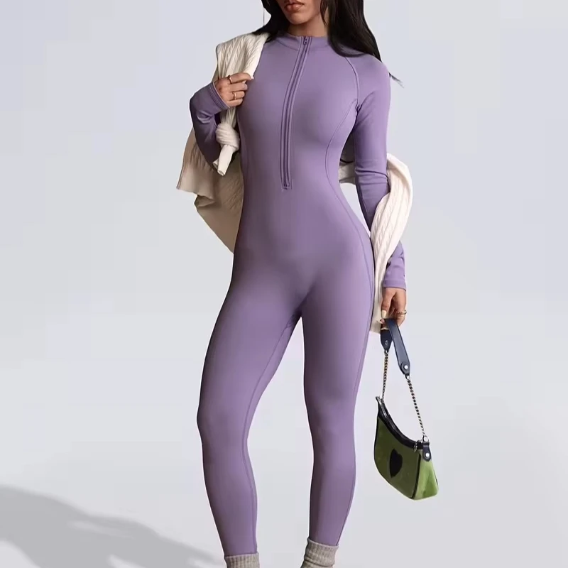 Two-Piece Long Sleeve Sportswear Set with High-Waisted Tights | Moisture-Wicking Training Suit for Gym & Yoga | Soft Fabric