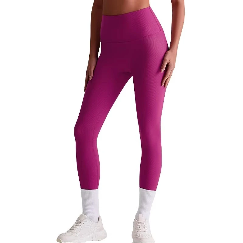 Breathable Reversible Solid Yoga Sets Four-Way Stretch Eco-Friendly Lightweight High Waist Athletic Top Leggings Full Pants