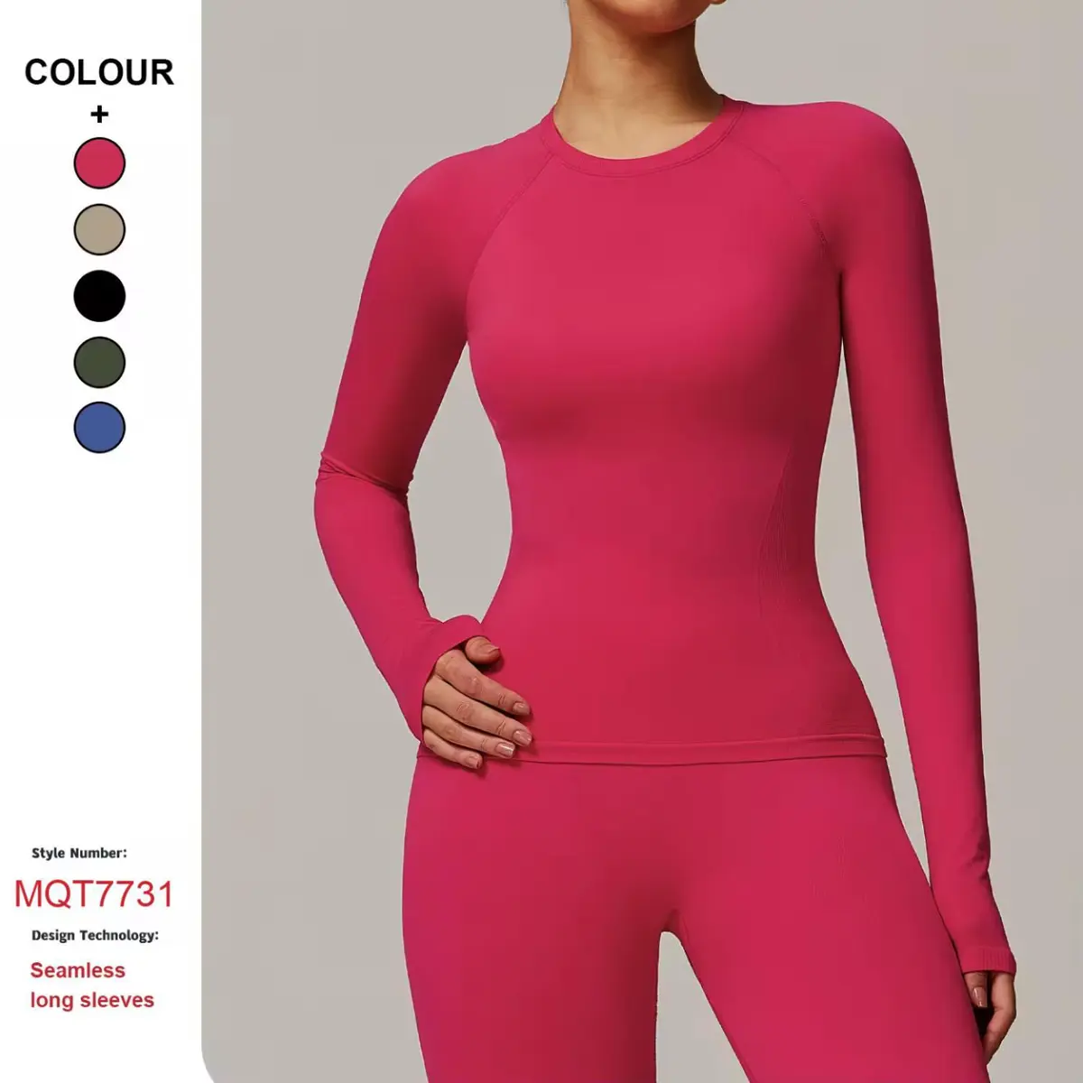 Women's High Quality Ribbed Tight Seamless Long Sleeve Yoga Tops Quick-Drying Sportswear for Running