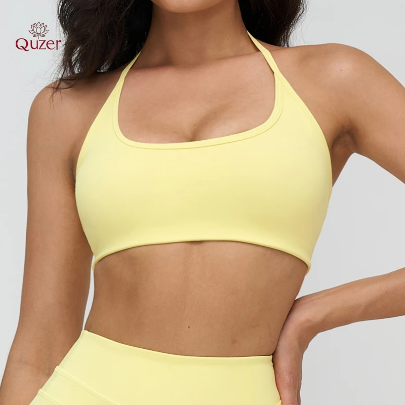 High Elastic Gym Slimming Sports Running Activity Comfortable Workout Ladies Yoga Halter Neck Gym Tops Bra for Women