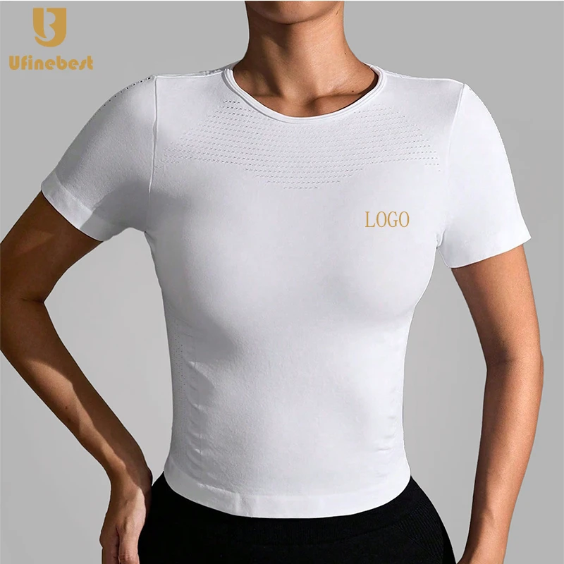 New Quick-drying Yoga T-shirt Women Sports Crew-neck Top Fitness Sports Short Sleeve