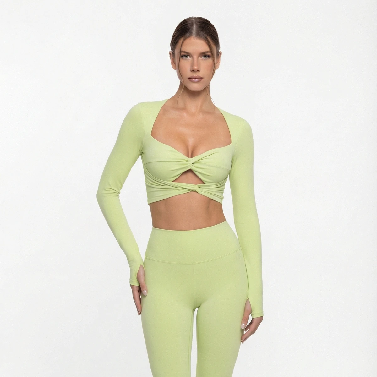 Women's Spring Pullover Full Sleeve Spandex/Nylon Shockproof Push-Up Tight-Fit Solid Pattern Sweat-Wicking Sports Yoga Top