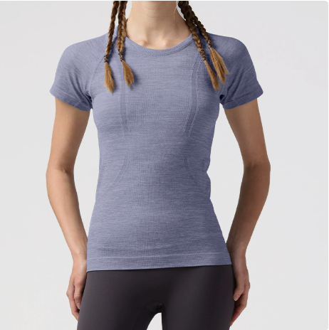 Women's Dry Fit Short Sleeve Round Neck Workout Gym Athletic Yoga T-Shirt Breathable Top Pilates Running Fitness Solid Mesh T