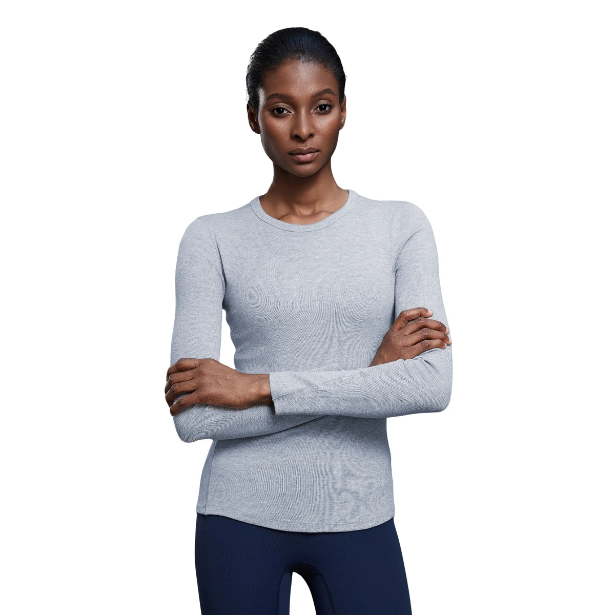 Women's Modal Fabric Soft Fitness Athletic Wear Round Neck Slim Fit Women Sports Long Sleeved Yoga Top T-Shirt
