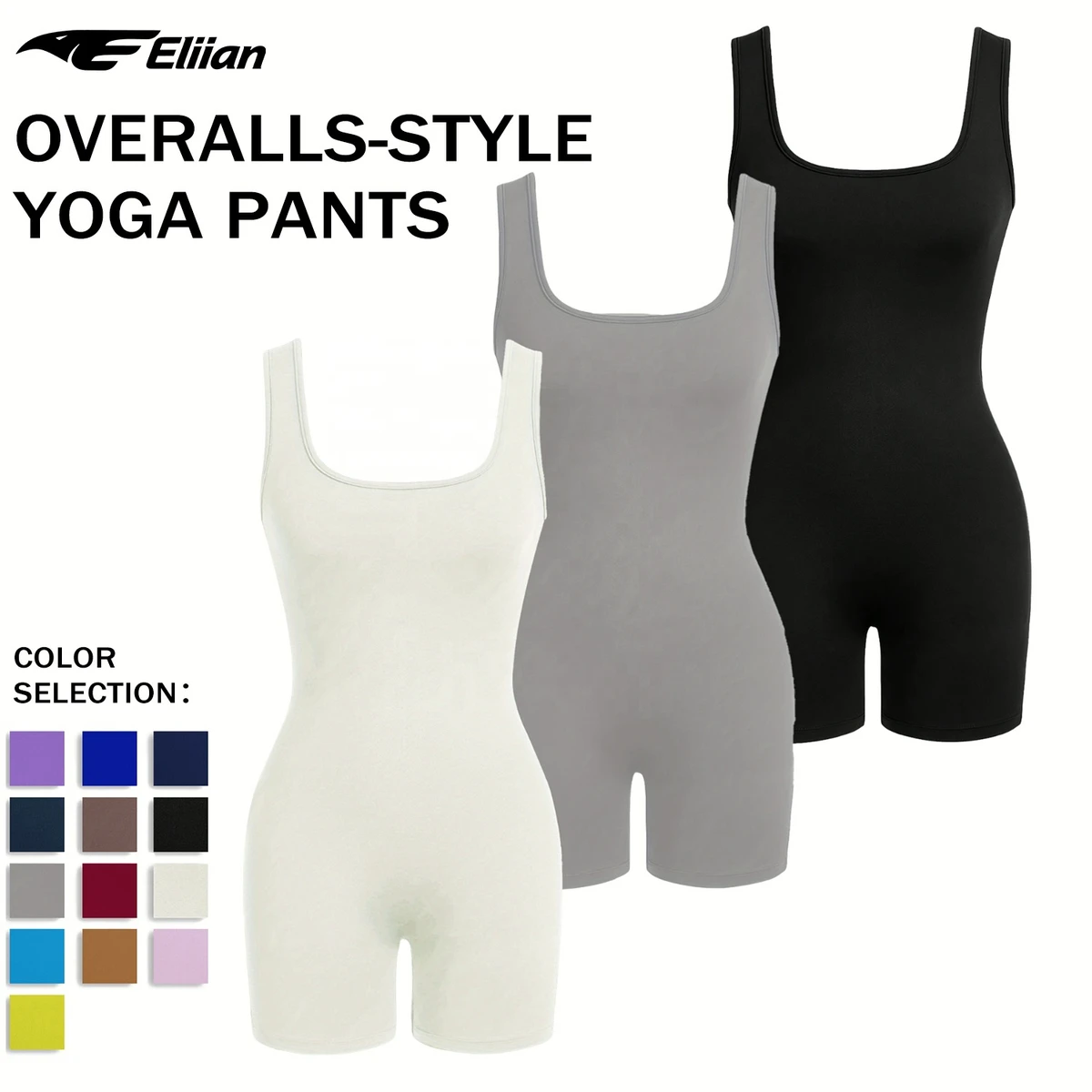 Custom Women Yoga Jumpsuit Seamless High Stretch Breathable Quick Dry Fitness Gym Workout Outfit Spaghetti Strap Crew Neck