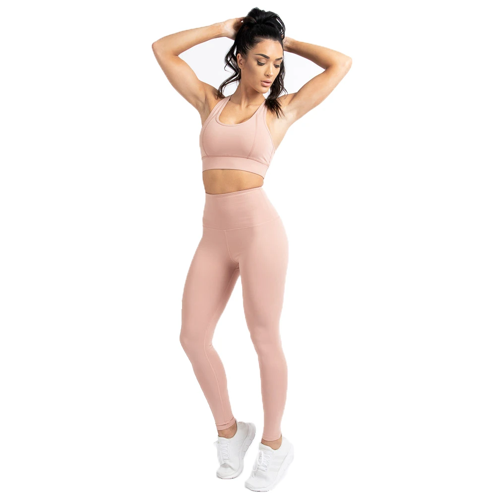 Premium Quality High Quality Solid Front Women's Yoga Two Piece Set Breathable