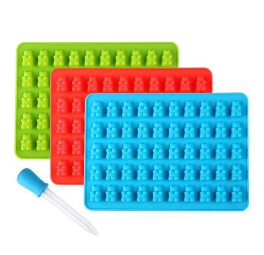 Wholesale Hot Style 50 Cavities Chocolate Candy Ice DIY Craft Tray Bear Silicone Maker Mold