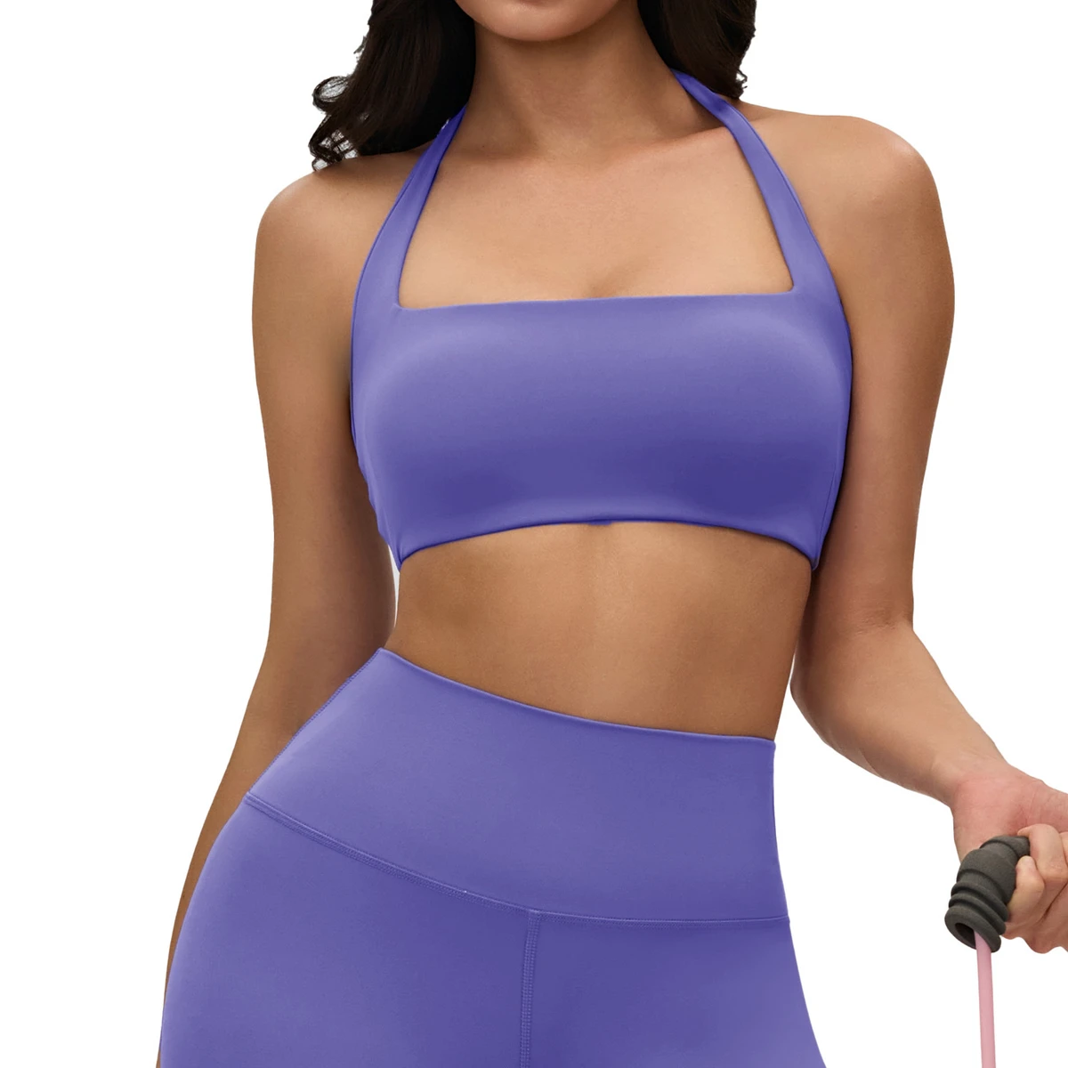 Women's Backless Neck-hanging Sports Bra with Removable Padding, Yoga tank Top, Running Shock-absorbing and Lifting Fitness Bra