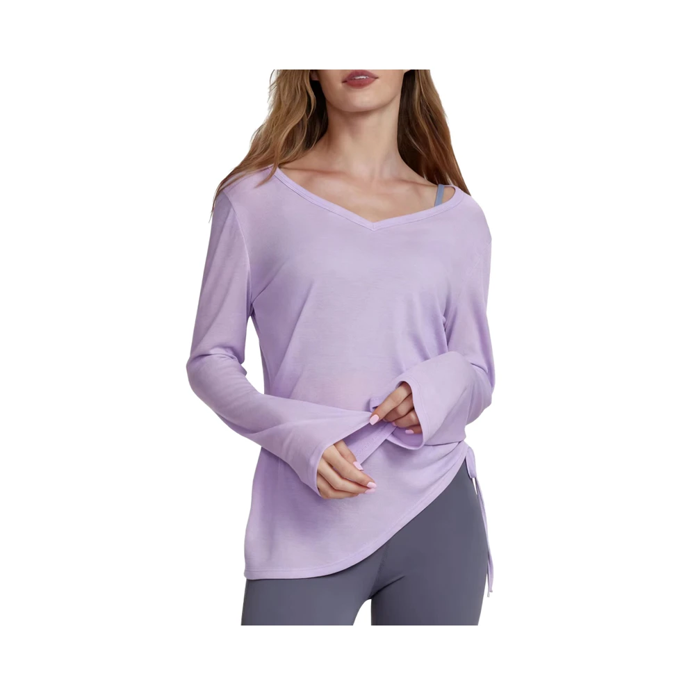 RUIQUWIN 2025 Summer Lightweight Women's Long Sleeve Fitness Sports T-Shirt Quick Drying Breathable Yoga Top Four-Way Stretch