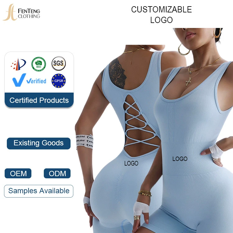 Under Lulu Custom Women Sports Outdoor Quick-Drying Yoga Bodysuit Back Hollow-out Riding Pants All-in-One Fitness Jumpsuit