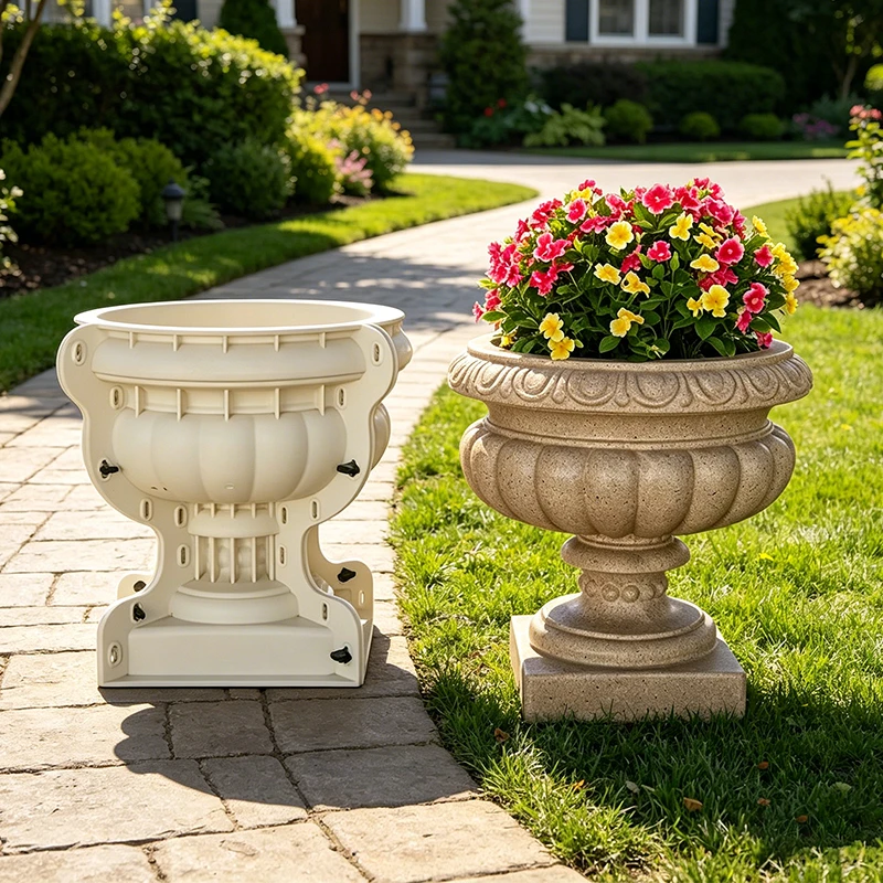 Hot Selling Latest Garden Abs Plastic Concrete Large Flower Pot Molds for Cement Plants Round Big Pots Planters Making Mould