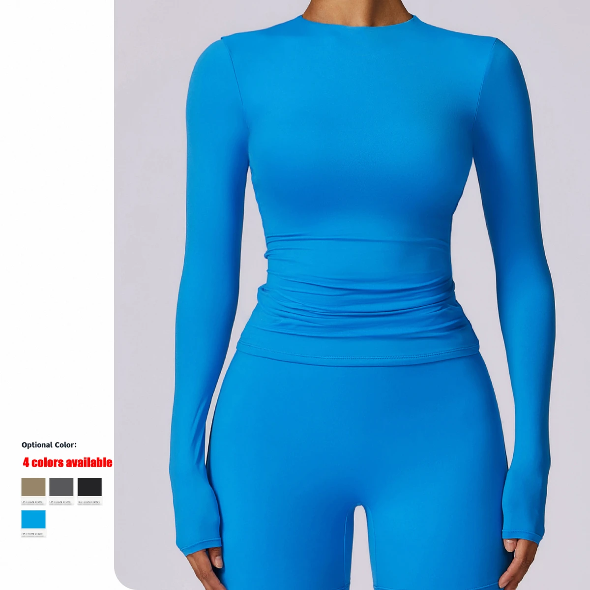 High Quality Solid Nude Feeling Long Sleeves Slim Women Yoga Top Quick Drying Breathable Gym Yoga Tops Fitness