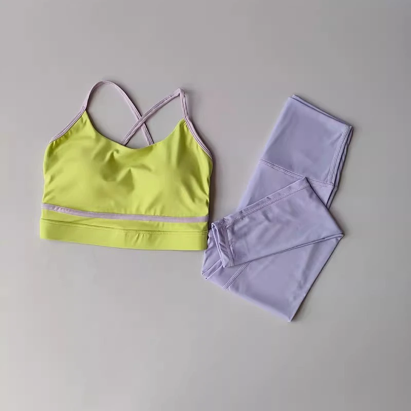 Women's 2-Piece High Waist Yoga Set XS Sports Bra and Leggings Workout Activewear for Gym Fitness