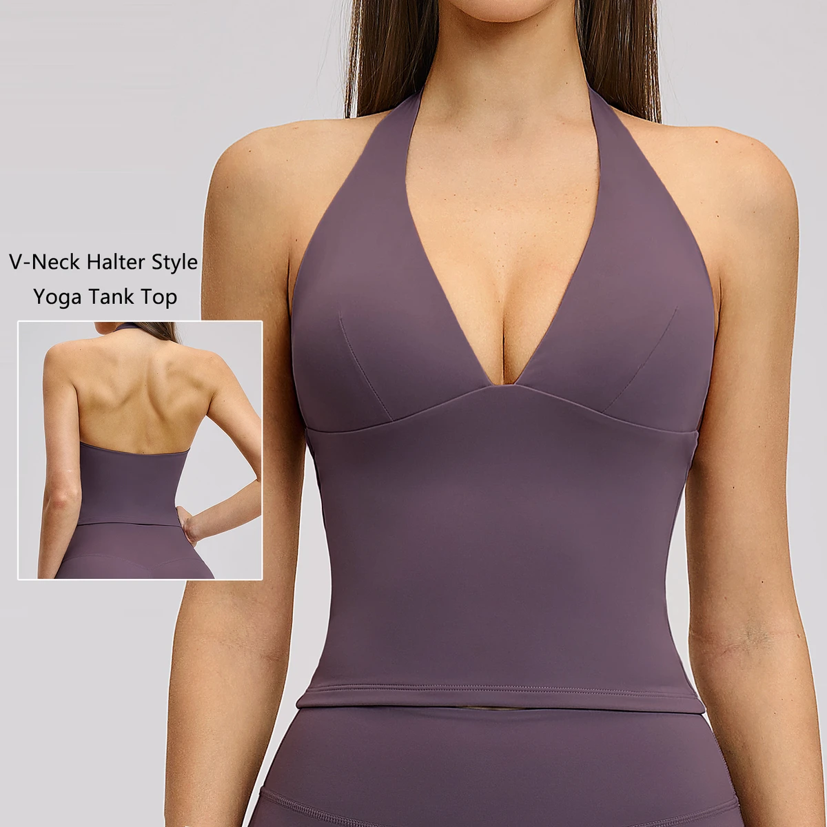 New Women's V Neck Yoga Tank Tops Padded Sports Bra Hollow Out Backless Fitness Workout Shirts High Stretch Athletic Gym Tops