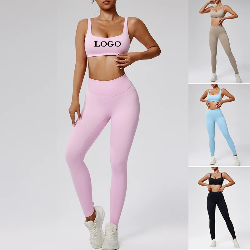 High Quality Women Sport Fitness Workout Two Piece Yoga Sets Bra With Legging Workout Gym Fitness