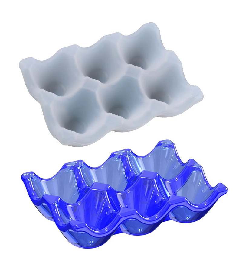 New Ideas DIY Egg Tray 6 Hold Silicone Easter Resin Mold for Egg Storage & Decorative Cake Tools