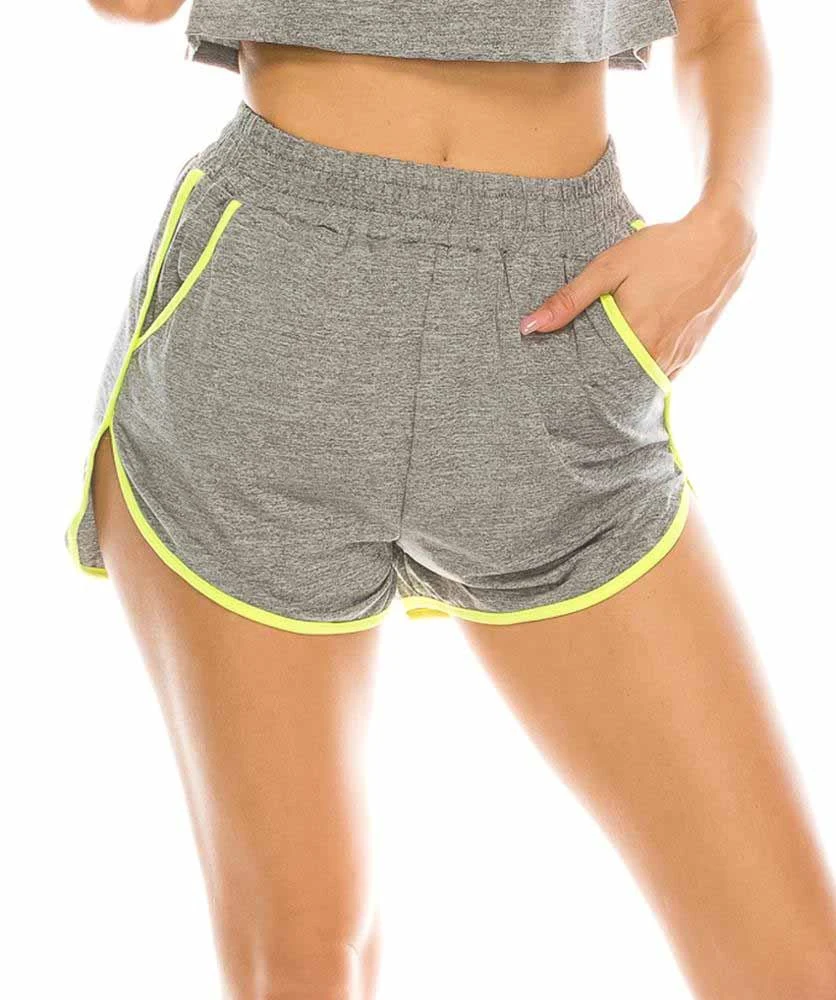 Wholesale Women's Casual High Waist Gym Running Shorts Breathable Elastic Waist Summer Sport High Quality Polyester Cotton