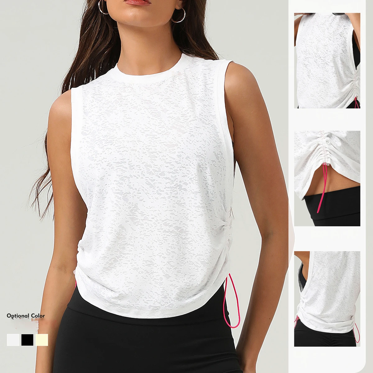 Summer Women Custom Loose Breathable Sleeveless Vest Outdoor Fitness Gym Women Yoga Tank Top