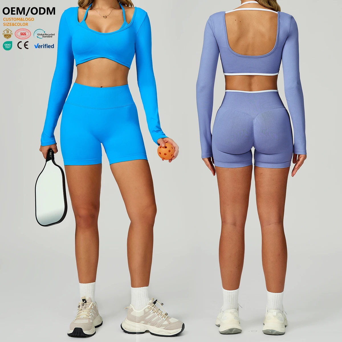 XW-TZ9245-4 Custom Activewear Manufacturers Fashion Womens Tops Breathable Butt Scrunch Shorts Gym Sportswear
