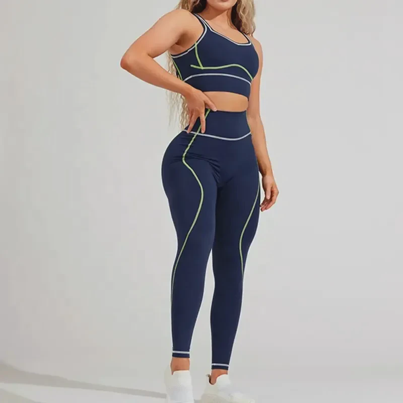 Wholesale Price Custom Logo Gym Fitness Yoga Sets Woman Yoga Leggings With Tops Yoga Two Piece Workout Set for Women