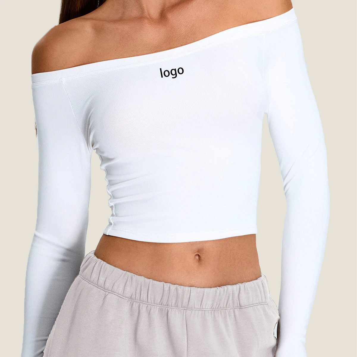 Women New Long Sleeve Yoga Top Off Shoulder Slim Fit Sports Shirt Workout Running Gym Fitness Top