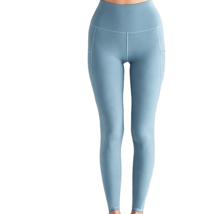 High Quality Low MOQ Nylon Spandex Fabric Ladies Solid Color Leggings Yoga Pants for Womens