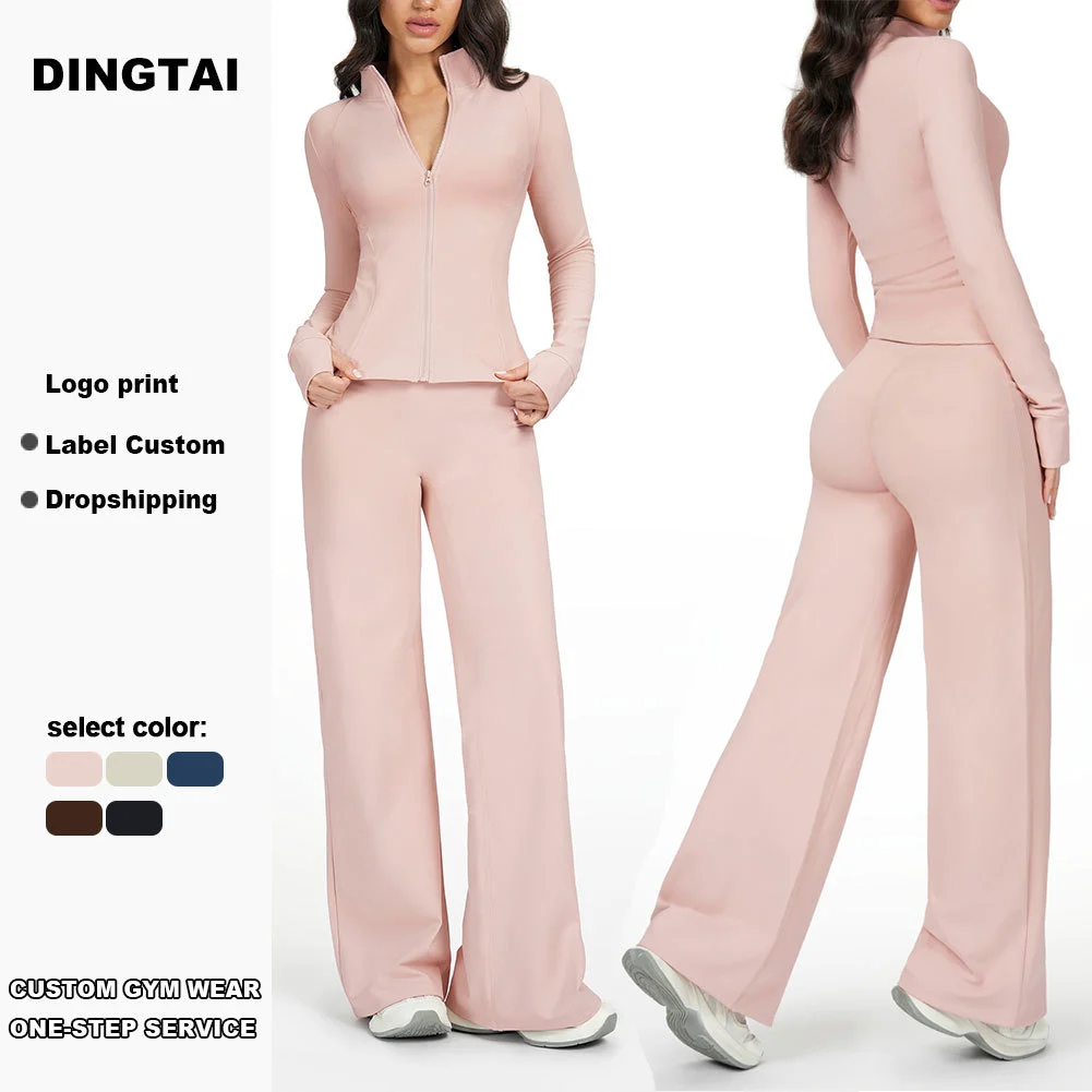 Guangzhou Dingtai Women's Plus Size Solid 2-Piece Sleeveless Running Tracksuit Set Breathable Summer Gym Fitness Activewear