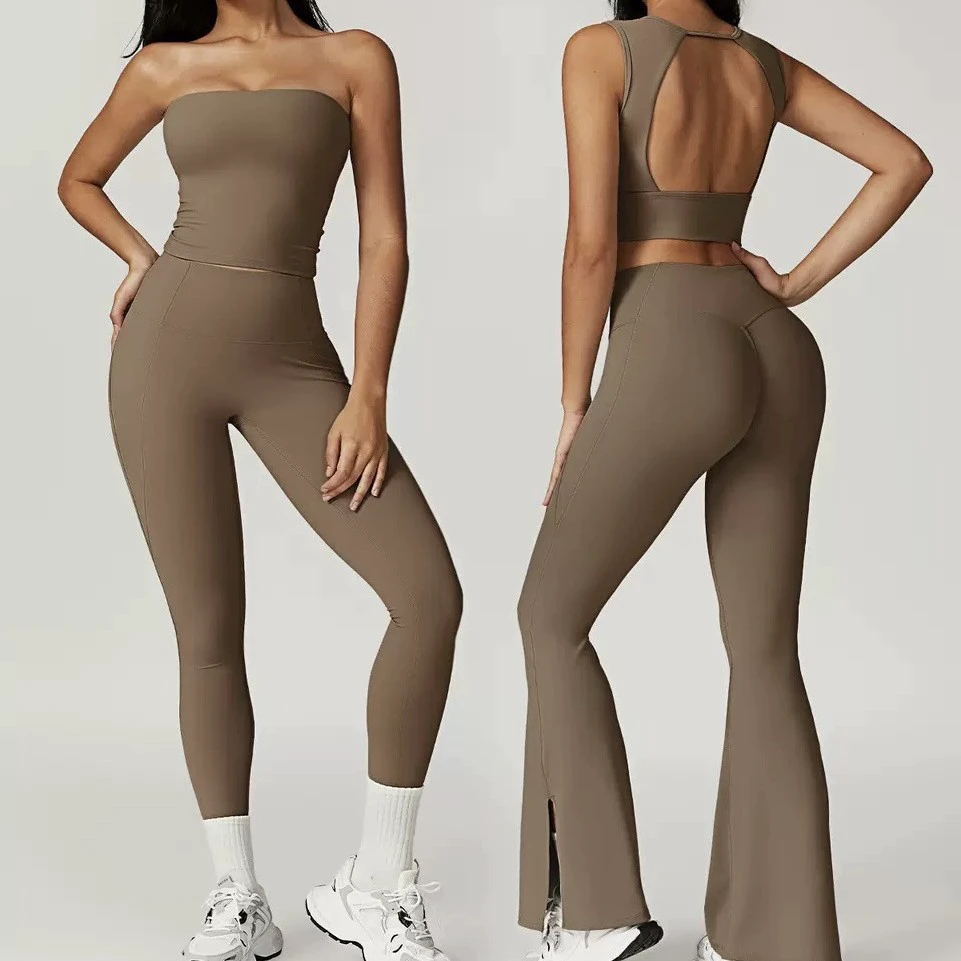 Beauty Back Tight Yoga Suit Women High Waisted Hip Fitness Exercise Suit Running Fitness Yoga Sets Can Be Customized