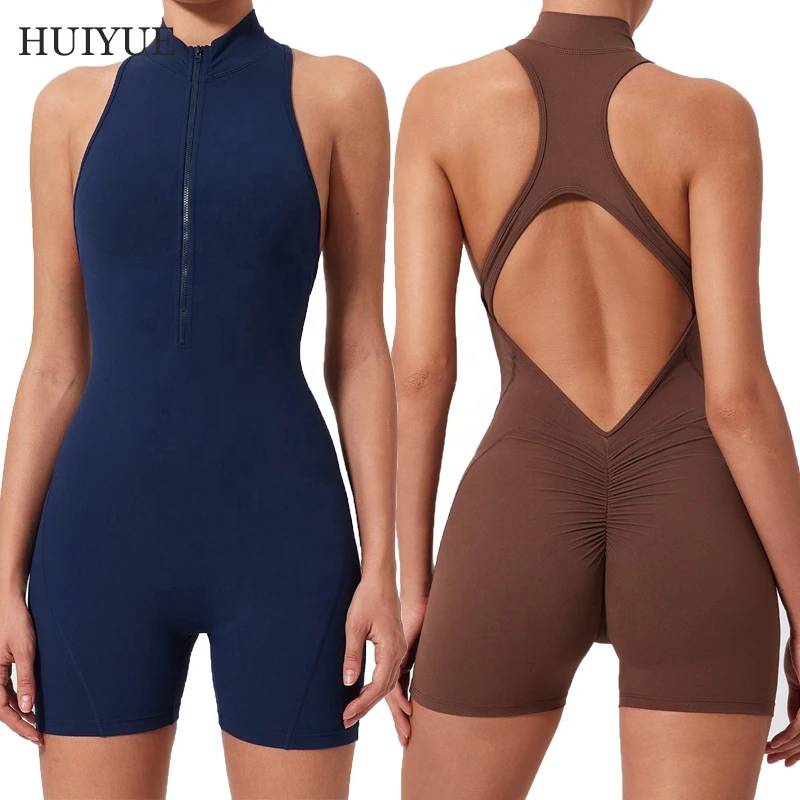 High Quality Seamless Activewear One Piece Yoga Wear Sleeveless Workout Rompers Beauty Back Yoga Jumpsuit