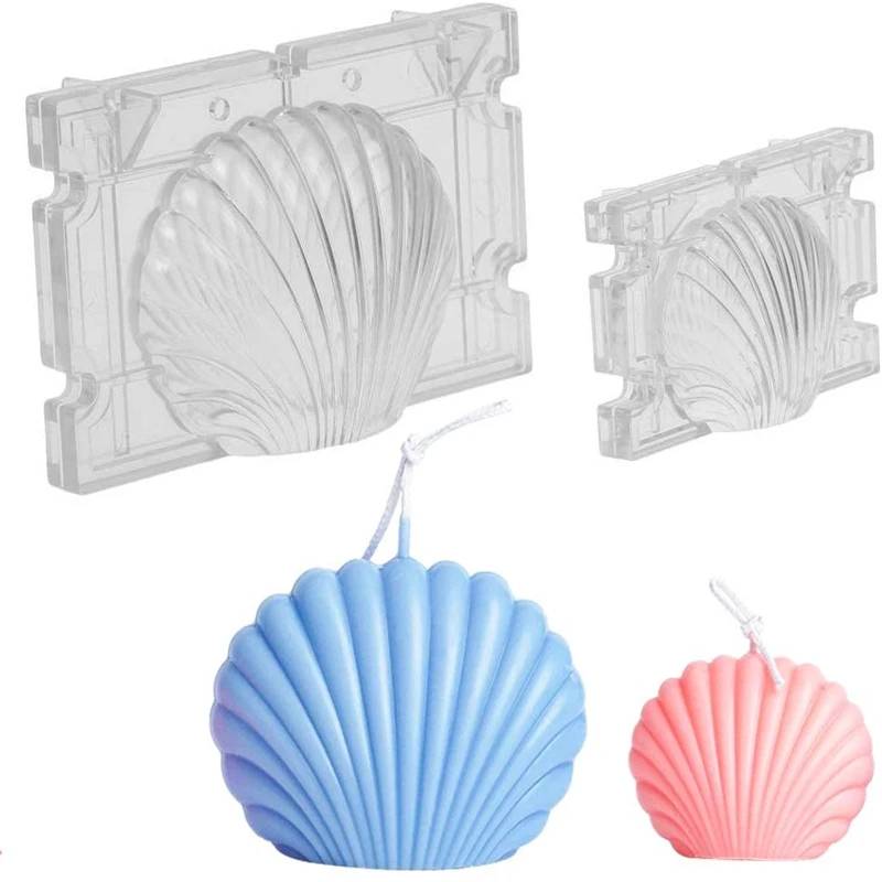 2024 Youngs Handmade Soap Mold Durable Plastic 3D Silicone Beach Shell Shape for Making Beach Favor Candles DIY Wax Acrylic Mold