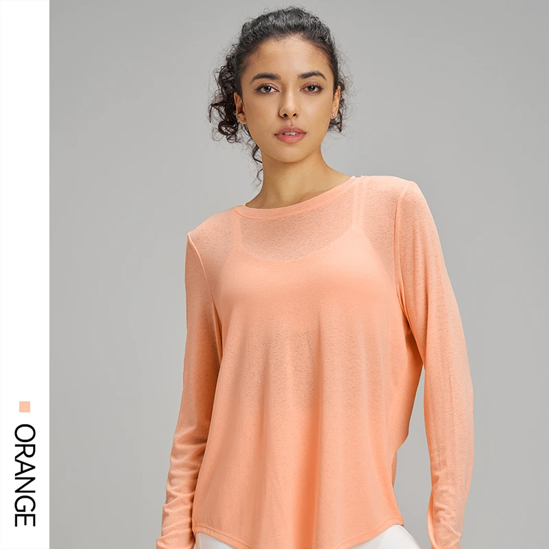 Color Retention Quick Dry Stretchy Yoga Shirt Women Long Sleeve Workout Top with Mesh Inserts